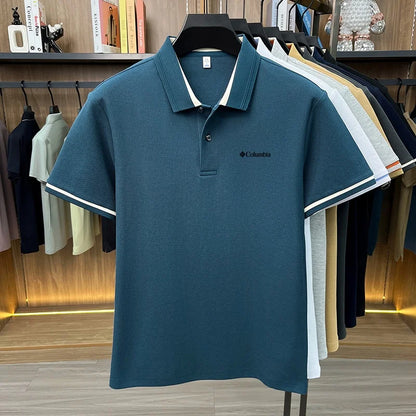 Summer hot search brand new 100% pure cotton comfortable polo shirt personalized men's letter embroidery best-selling short top