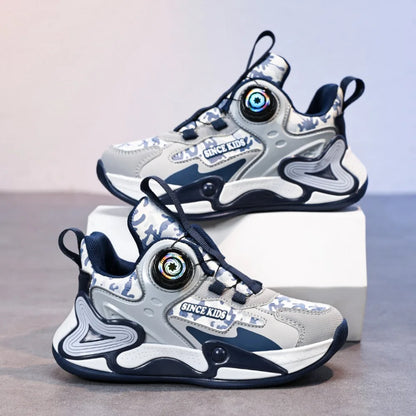 Children Basketball Shoes Swivel Button Boys Fashion Sneakers Girls School Sport Shoes Kids Casual Trainers Outdoor Shoes