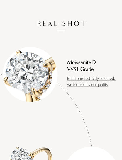 Oval Cut 9*7mm 2CT D VVS1 Moissanite Rings S925 Sterling Silver for Women Engagement Wedding Lady's Jewelry Gift Luxury