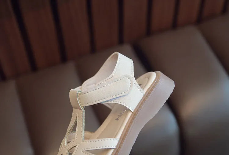 Children's Soft-soled Shoes Summer T-Strap Closed Toe Little Girls Princess Fashion Anti-Slip Korean Style Boys Beach Sandals