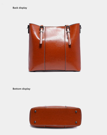 High Quality Women's Genuine Leather Tote Lady Luxury Designer Cowhide Shoulder Bag Large Capacity OL Handbag Shopper Bag