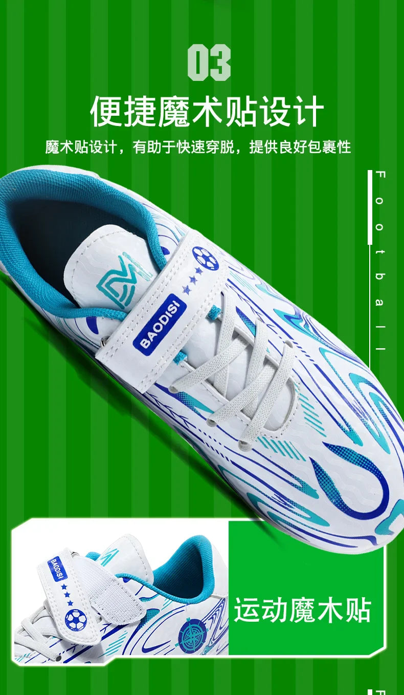 Kids Soccer Cleats Football Shoes Non Slip Breathable Lightweight Training Sneakers Boys Girls Children Football Match Boots