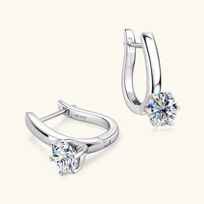 Real D Color 1CT 6.5mm Moissanite Hoop Earrings for Women S925 Silver Earring Small Ear Buckle Party Fine Jewelry Wholesale