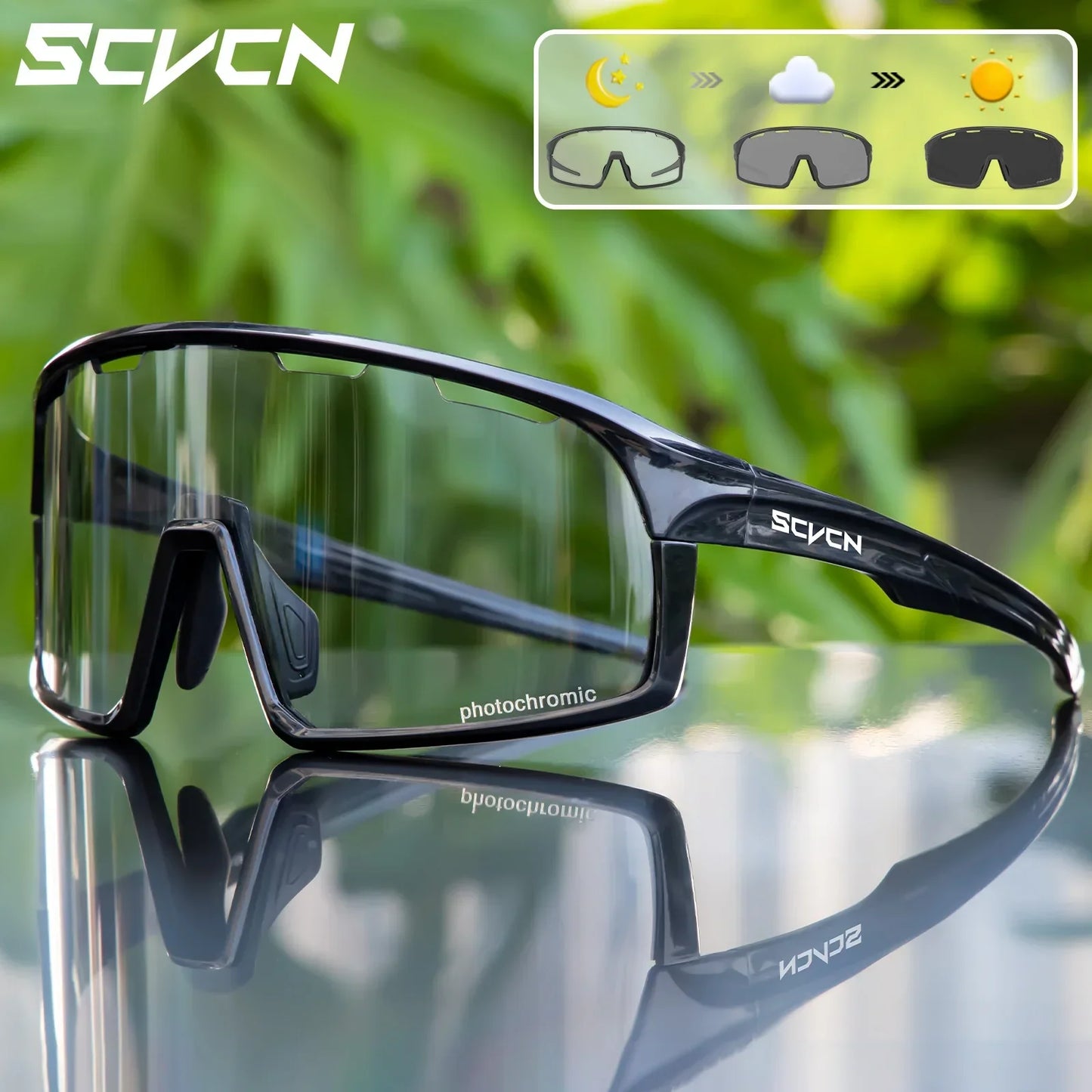 Photochromic Cycling Sunglasses Cycling Glasses UV400 Bicycle Eyewear Sports MTB Outdoor Bike Goggles Sunglasses Eyepieces