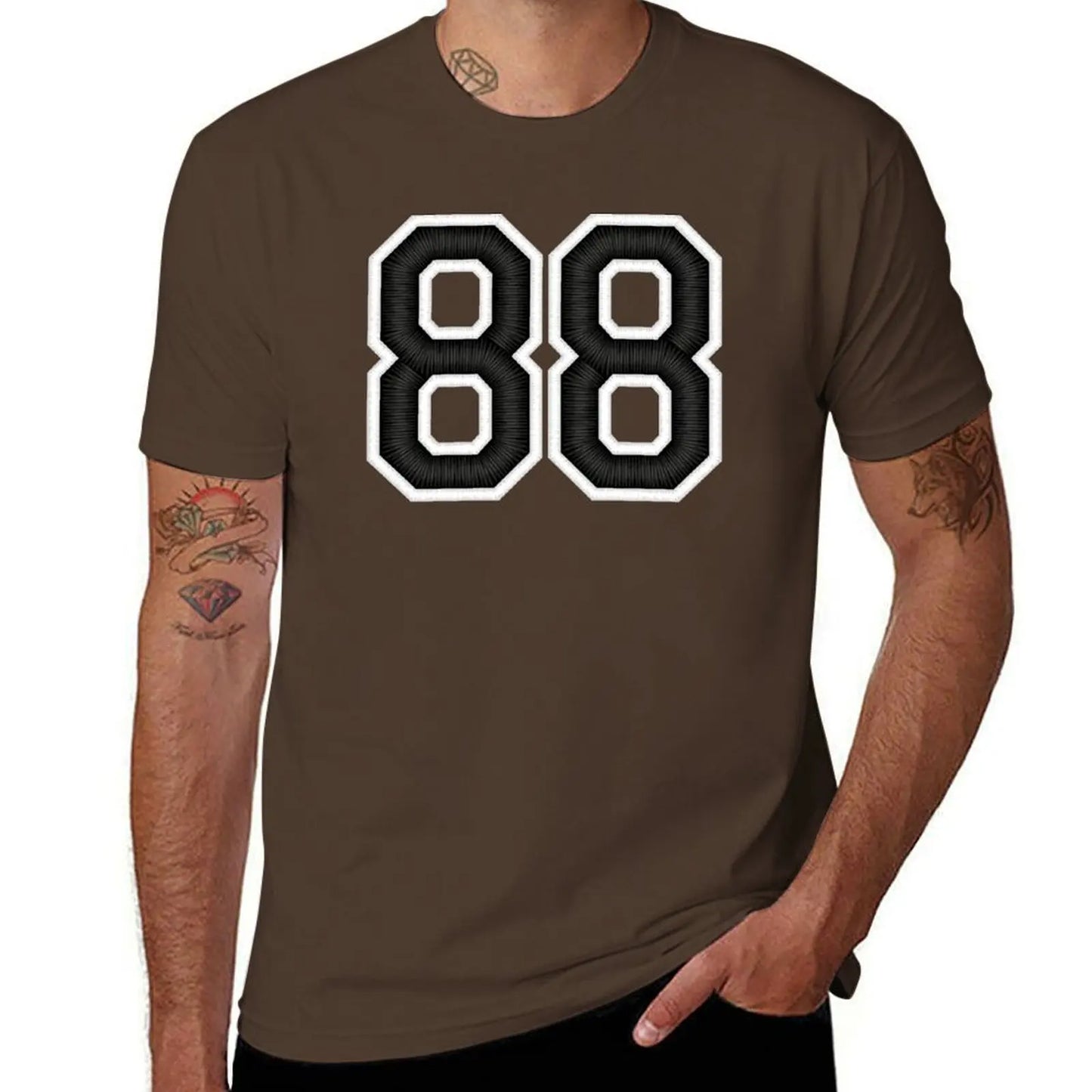 88 Black Jersey Sports Number eighty-eight Football 88 T-Shirt cute clothes graphics sweat funny t shirts for men
