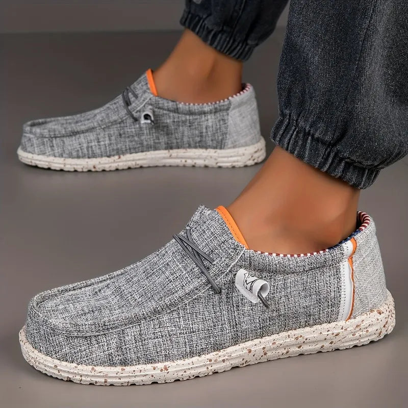 Sapatênis Masculino Lona Loafers Confortável Respirável Sapatos Masculinos Casuais Sapatos de Direção Sapatos Vulcanizados Sapatos Baixos Sapatos de Caminhada Masculinos