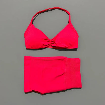 2 Piece Yoga Sets Women  Low Waist Seamless Push Up Bra Scrunch Butt Lift No Digging Comfortable Gym Running Tracksuits