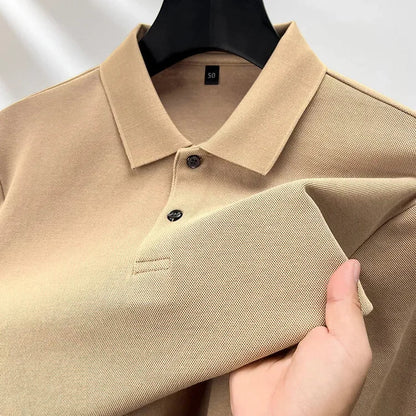 100% Cotton Polo Shirt, Four Seasons Universal  Leisure Long Sleeve, Breathable Lapels T-shirt, Perfect for Golf Sports Durable