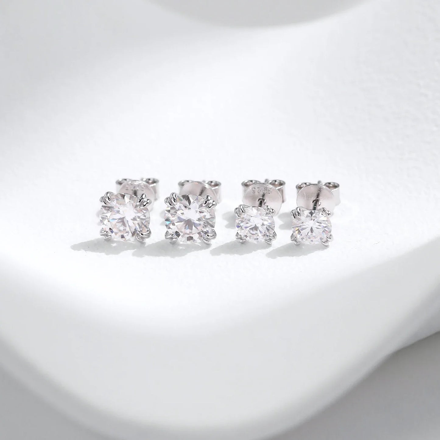 D Color 1CT Moissanite Stud Earrings 925 Sterling Silver Brilliant Round Cut Lab Created Diamond Jewelry For Women