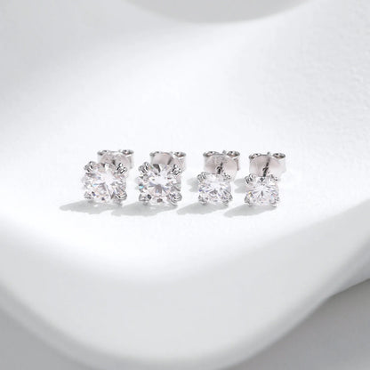 D Color 1CT Moissanite Stud Earrings 925 Sterling Silver Brilliant Round Cut Lab Created Diamond Jewelry For Women
