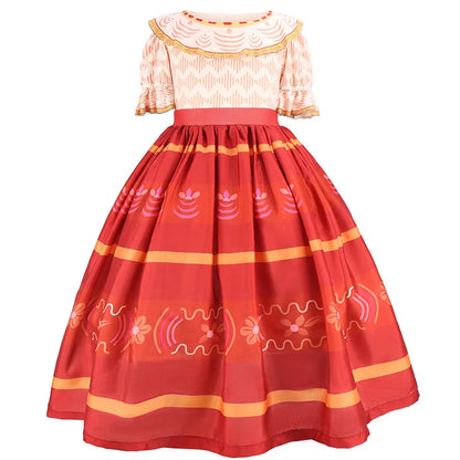 Children's dress summer 3-12 year old casual short sleeved girl's dress cotton print birthday party girl princess dress