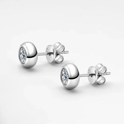 Real 0.3/0.5 Carat Round Moissanite Diamond Stud Earrings for Women S925 Sterling Silver Earring Wedding Party Fine Jewelry