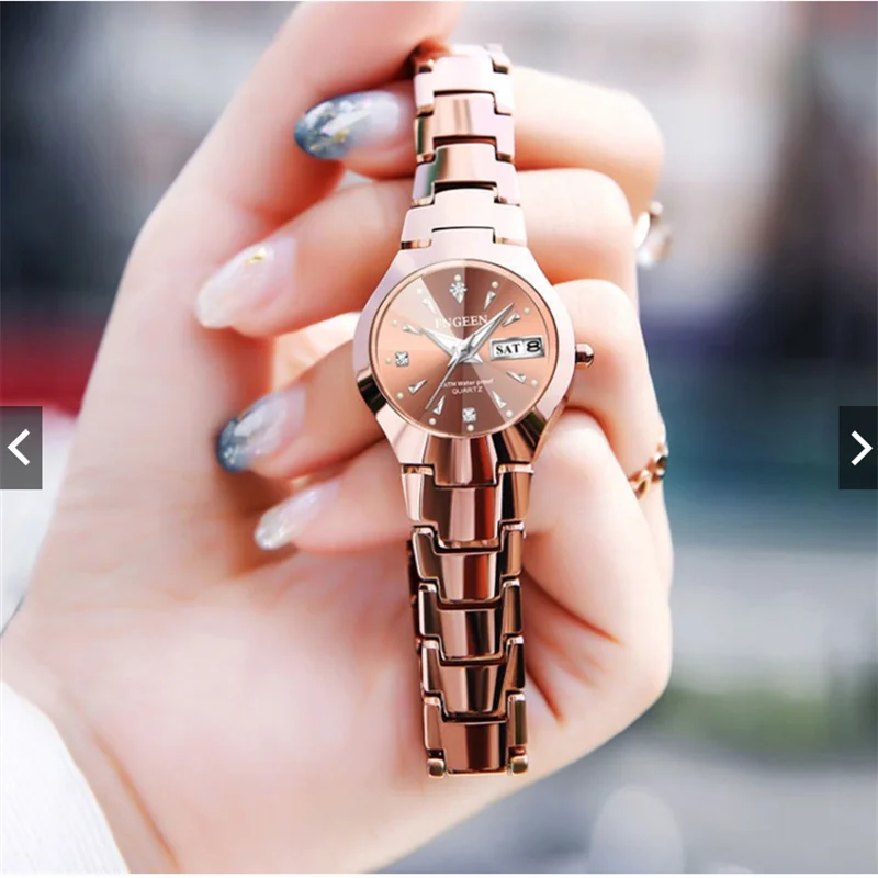 5808 Relogio Feminino Couple Watch Men Quartz watch for Lovers Luxury Womens wristwatch Stainless Steel Waterproof