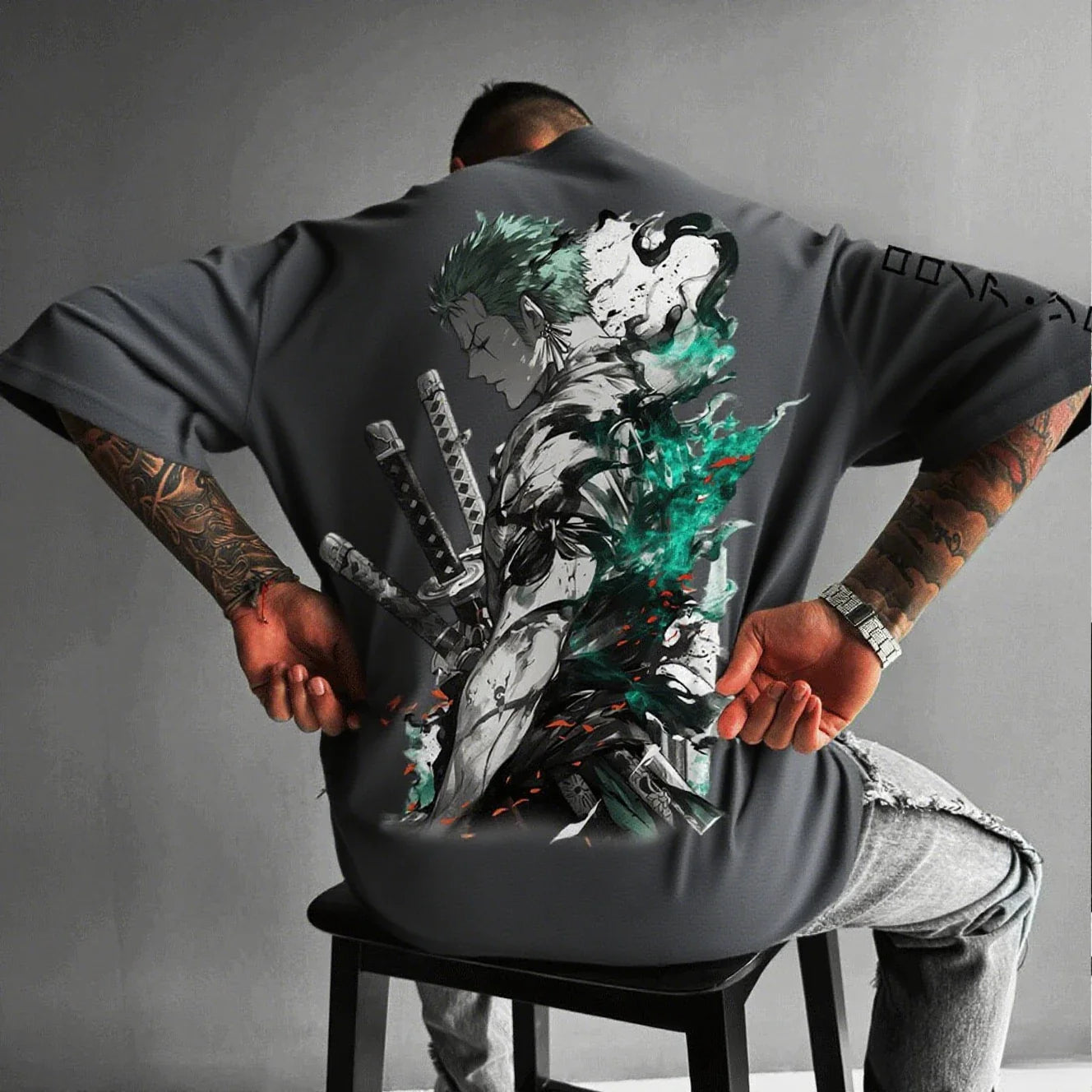 One Piece Zoro Anime Men's Short Sleeve T-shirt New Summer Cotton Streetwear Casual Top Graphic Tee Oversized Y2k Clothes Unisex