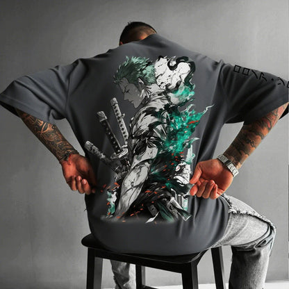 One Piece Zoro Anime Men's Short Sleeve T-shirt New Summer Cotton Streetwear Casual Top Graphic Tee Oversized Y2k Clothes Unisex