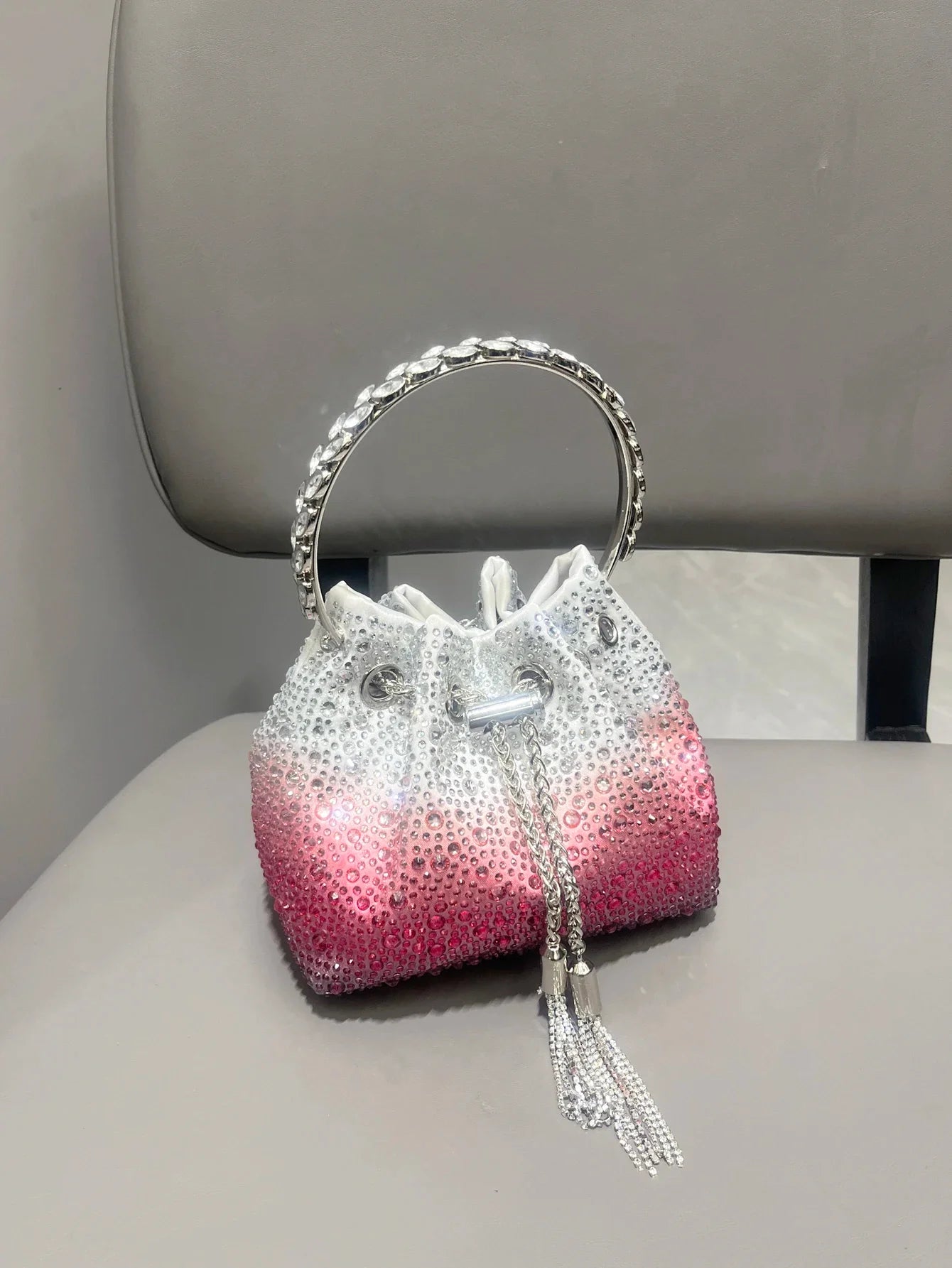 Handle Rhinestones Evening clutch Bag Purses and handbag luxury Designer shoulder bag Shiny Crystal Clutch purse bucket bag