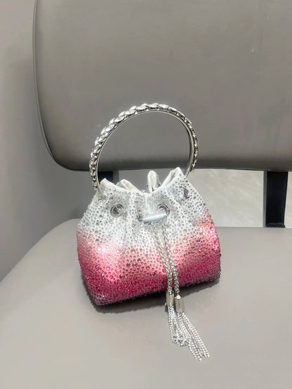 Handle Rhinestones Evening clutch Bag Purses and handbag luxury Designer shoulder bag Shiny Crystal Clutch purse bucket bag
