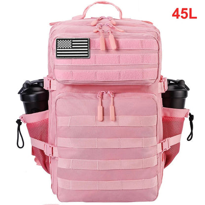 45L Tactical Backpack Men Outdoor Waterproof Sports Travel Gym Hiking Bug Out Bag Military Camping Hunting Survival Rucksack