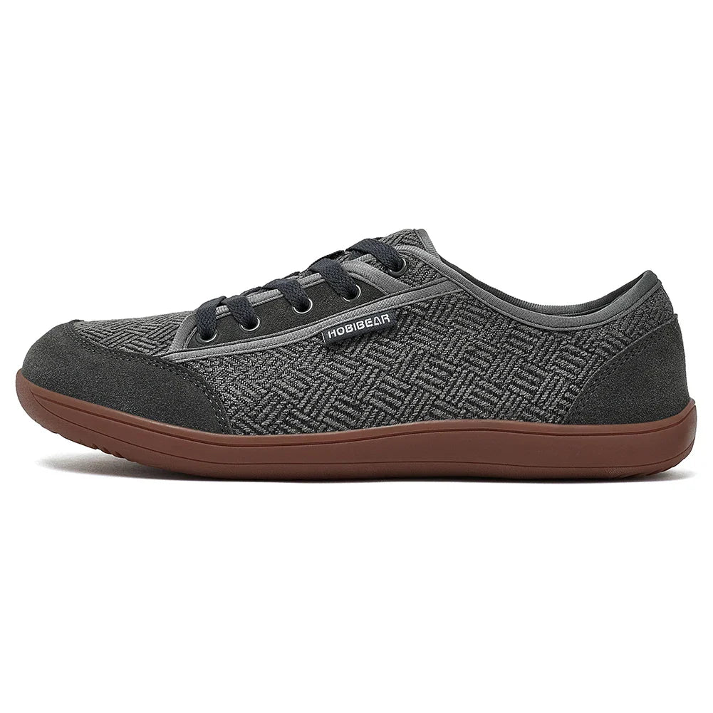 Barefoot Shoes Mens Womens | Zero Drop | Wide Toe | Minimalist Cowhide Leather Lace Up Fashion Sneakers
