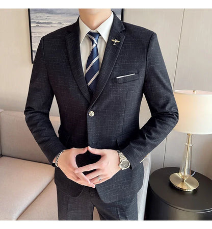 Traje De Boda De Alta Calidad Para Hombre, Traje Profesional De Negocios A La Moda, Chaleco Y Pantalones, Conjunto De 3/2 Piezas