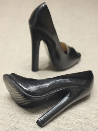 Unisex's Extreme High Heel Peep Toe Stiletto Pumps Shoes Fetish Footwear
