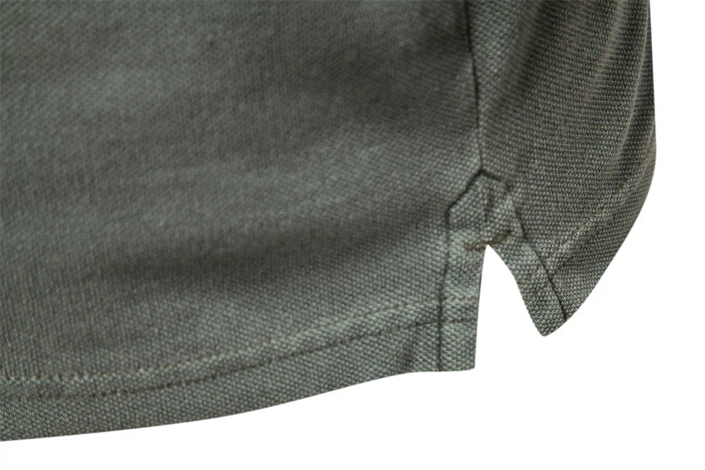 100% Cotton Solid Color Men's Polo Shirts Casual Short Sleeve Turndown Men's Shirts Fashion Streetwear Polos for Men