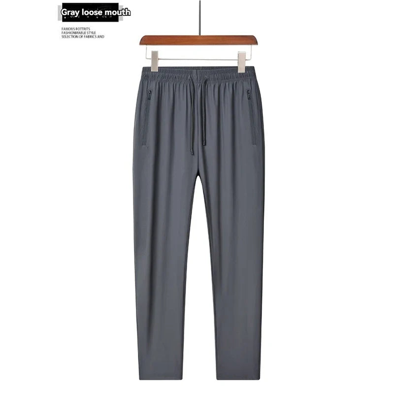 New Comfortable Ice Silk Men's Sports Pants Breathable Sweat-absorbing Quick Drying Outdoor Comfortable Running Pants