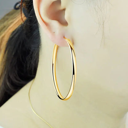925 Sterling Silver Hoop Earrings For Women 18K Gold Plated Jewelry Dazzling Women's Hoops Earrings Christmas Gifts