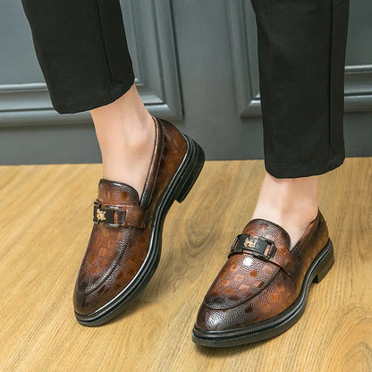 Original Design Dress Shoes For Men Business Casual Leather Formal Shoes Man Fashion Green Comfortable Slip-on Men's Social Shoe
