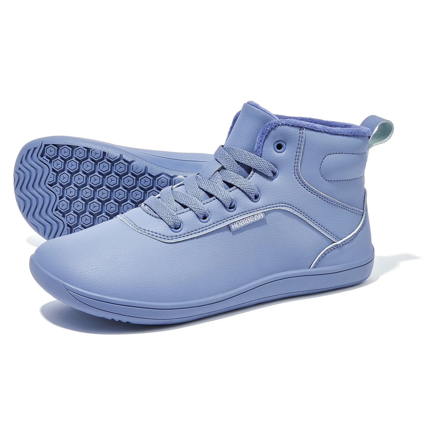 Unisex Winter Barefoot Shoes Womens Men Wide Toe Box Faux Fur Lined Ankle Sneakers Artificial Leather Lace Up Shoes