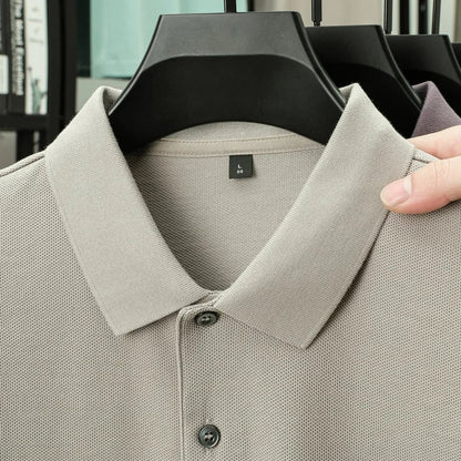 100% pure cotton summer new men's short sleeved polo shirt comfortable and breathablehigh-end brand designer embroidered T-shirt