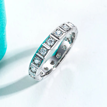 2.2mm D Color Moissanite Princess Eternity Band Ring 925 Sterling Silver Wedding Band For Women Jewelry Wholesale