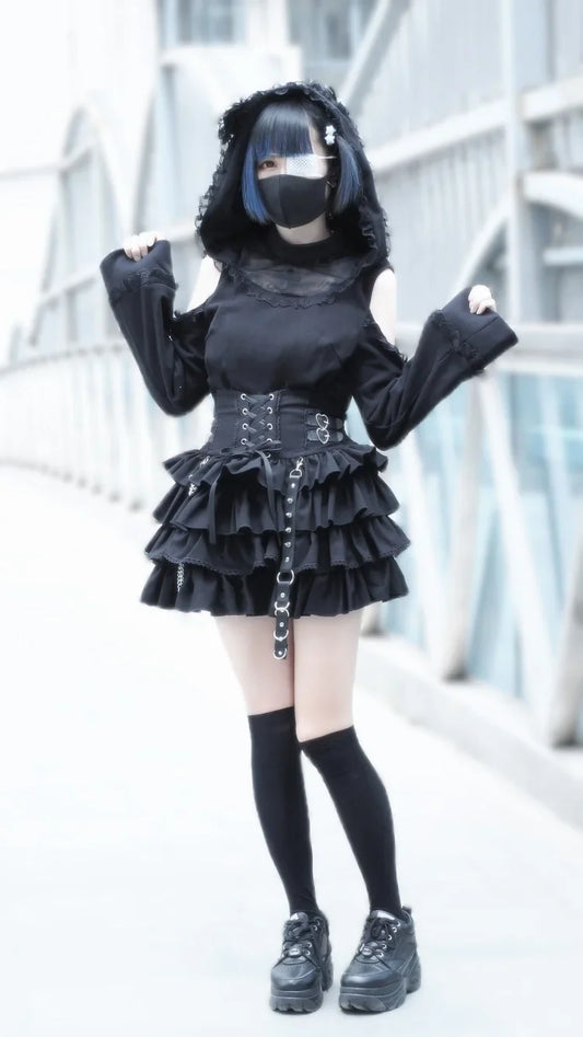 Japanese Mines Mass-produced High-waisted Puffy Pumpkin Pants Skirt 2025 Summer New Gothic Style Dark Girl Cute Lolita Skirt