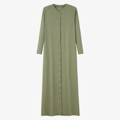 summer woman dress comfortable ribbing maxi button dress  lady clothes