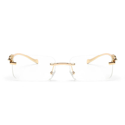 rimless sunglasses UV400 fashion square metal glasses for men women designer man's brand sun glasses shades for outdoor
