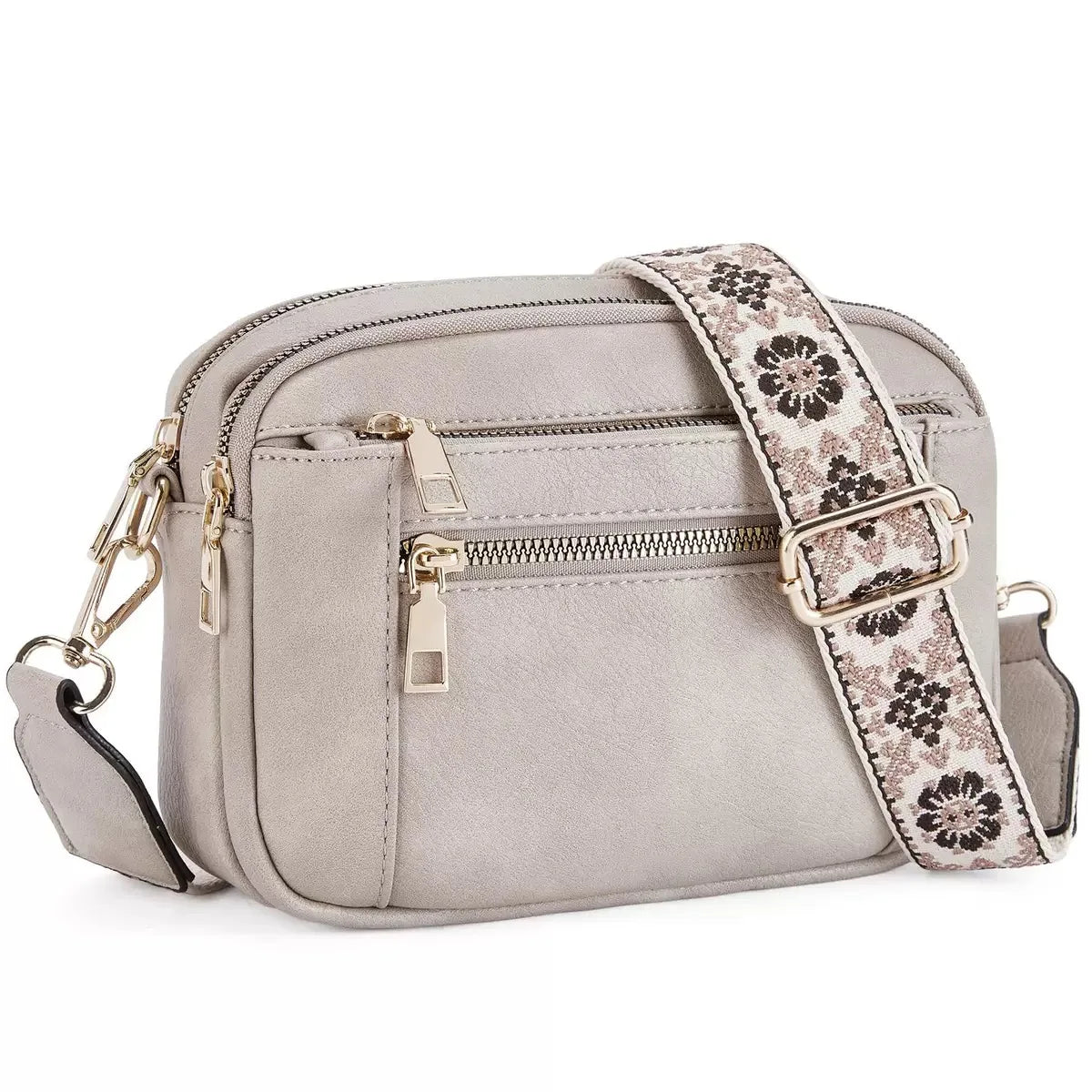 Ladies' Small Square Bag Two-tone Leather Crossbody Bag Large-capacity PU Crossbody Wallet Multi-functional Small Square Bag