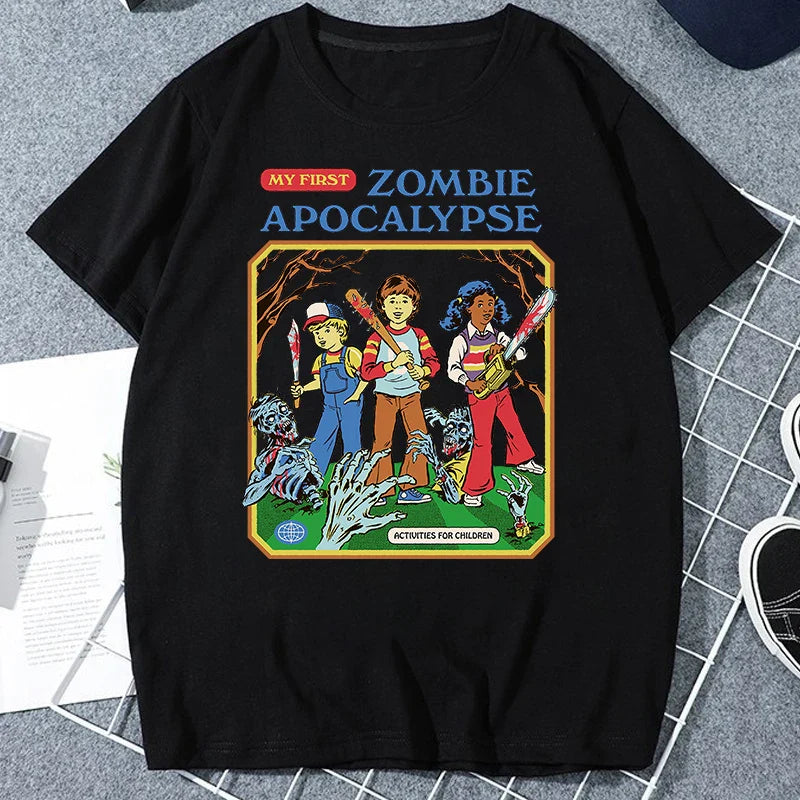 Let's Sacrifice Toby Horror Satanist Graphic Tops Unique Creative Cartoon Streetwear Unisex Scary Short-sleev Tee Ropa Hombre