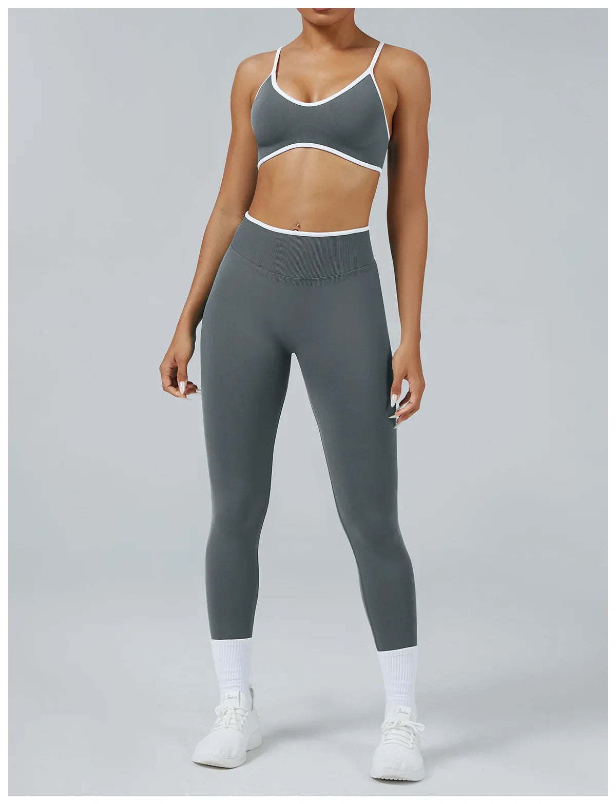 Women's Color Block Yoga Set Sports Bra & High Waisted Shorts Butt Lifting Tummy Control Workout Gym Fitness Running Activewear