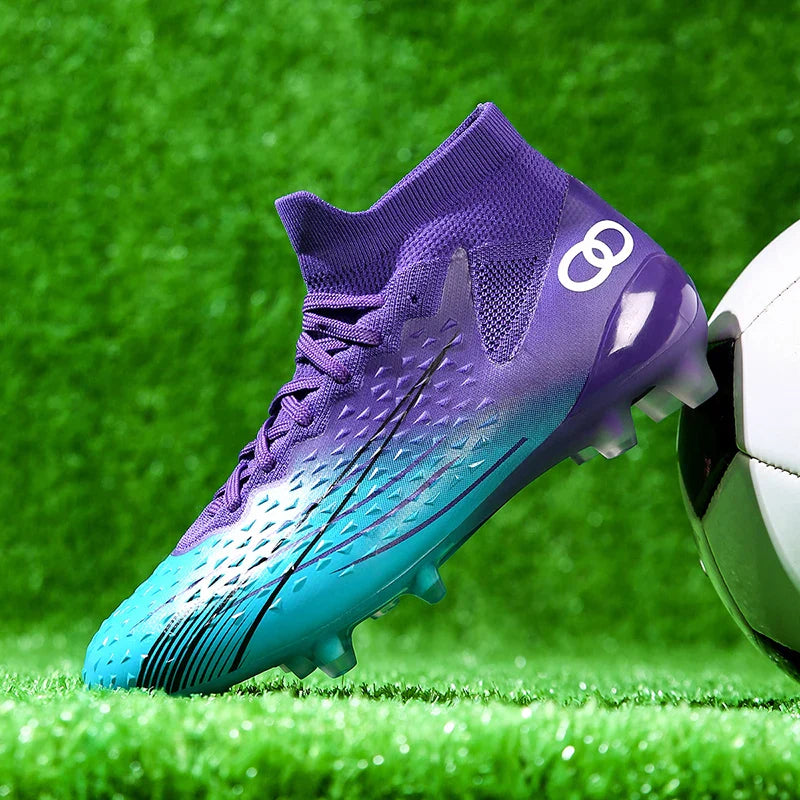 New Men Soccer Shoes Long Spikes Ultralight Football Boots Breathable Sneakers Indoor Match Cleats Training Drop Shipping