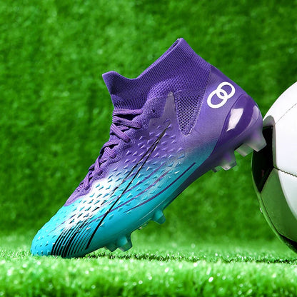 New Men Soccer Shoes Long Spikes Ultralight Football Boots Breathable Sneakers Indoor Match Cleats Training Drop Shipping