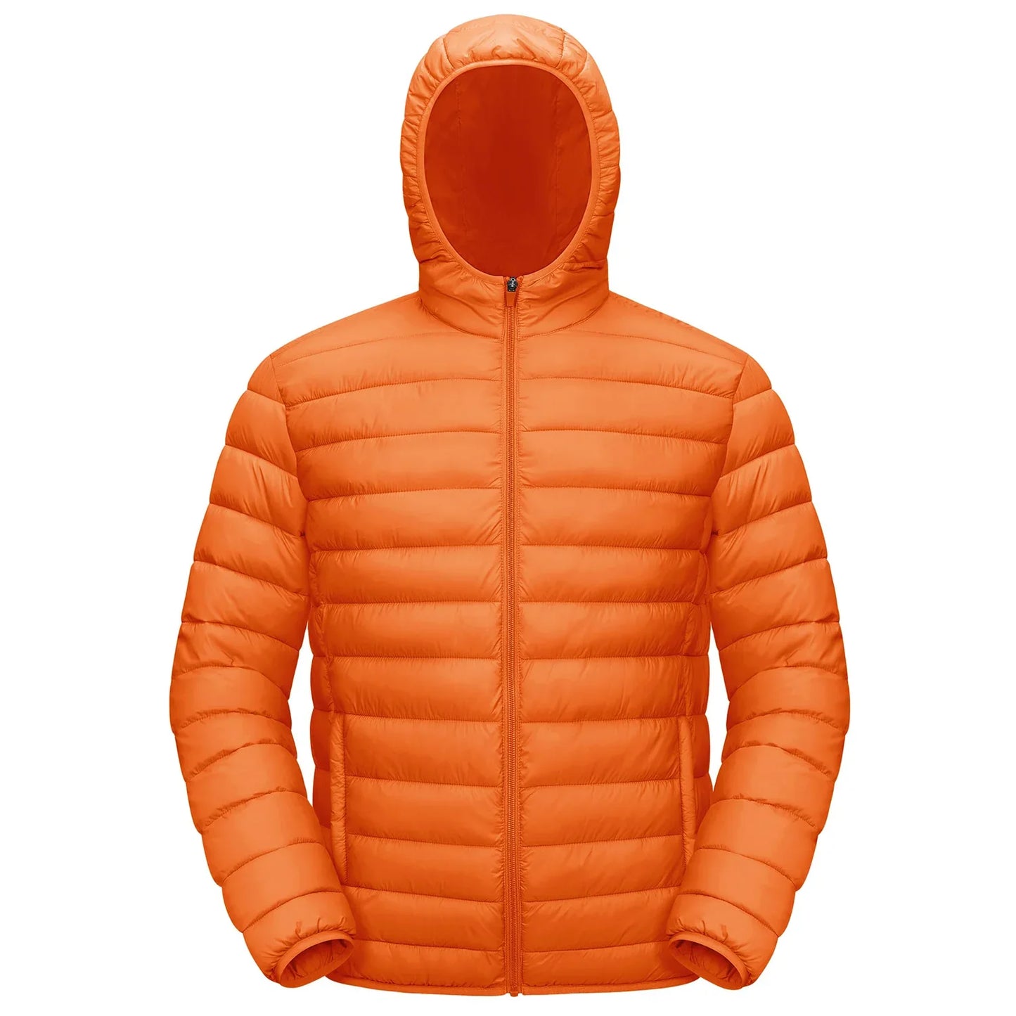 Lightweight Puffer Jackets Mens Water-Repellent Hooded Quilted Jacket Insulated Jacket Padded Coat Male Windbreaker