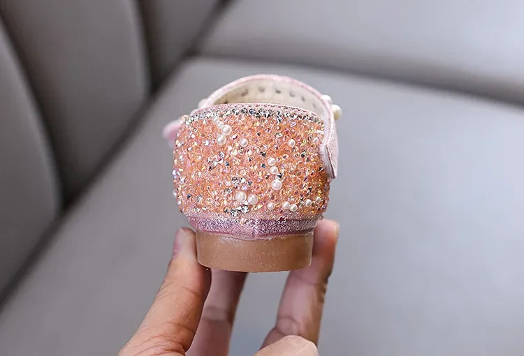 Kids Sandals for Girls Rhinestone Butterfly Elegant Versatile Children's Summer Sandals Soft Bottom Princess Fashion Flat Shoes