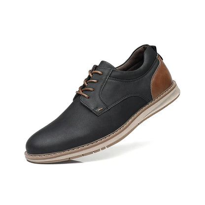 Shoes For Men Spring/Summer Pu Leather Breathable Casual Shoes Lace up Office Style Business Men's Sneaker