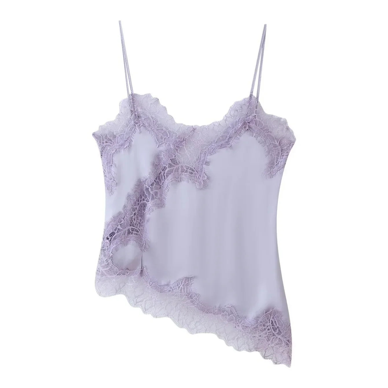Lace Patchwork Short Camisole Stain Tops For Women Sexy Backless Tops Summer Sleeveless Women Straps Beach Top Female