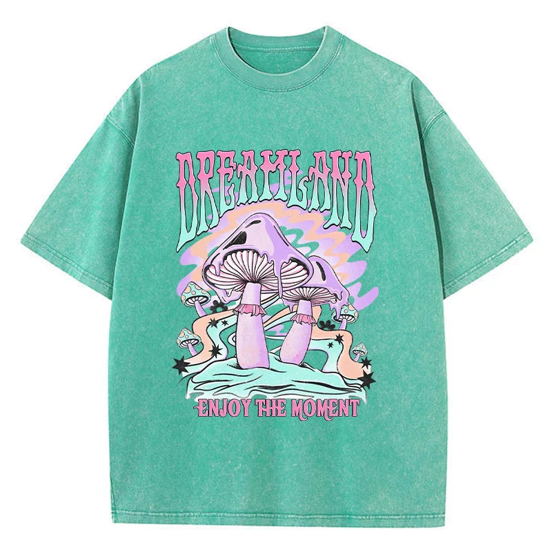 Dreamland Enjoy The Moment Graphic Men T Shirt Fashion Casual Tshirt Street Comfortable Tees Clothing Cool Big Size T-Shirts