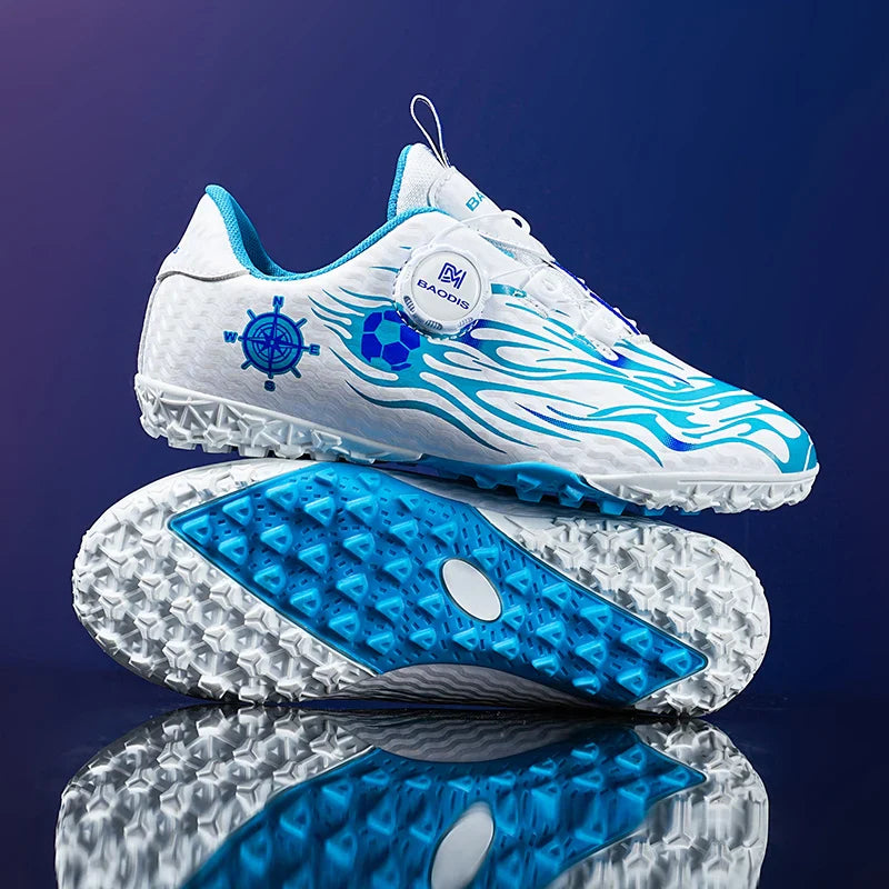 Kids Turf Soccer Cleats Children Football Shoes Breathable Lightweight Training Sneakers Non-Slip Athletic Sport Boots Boys Girl