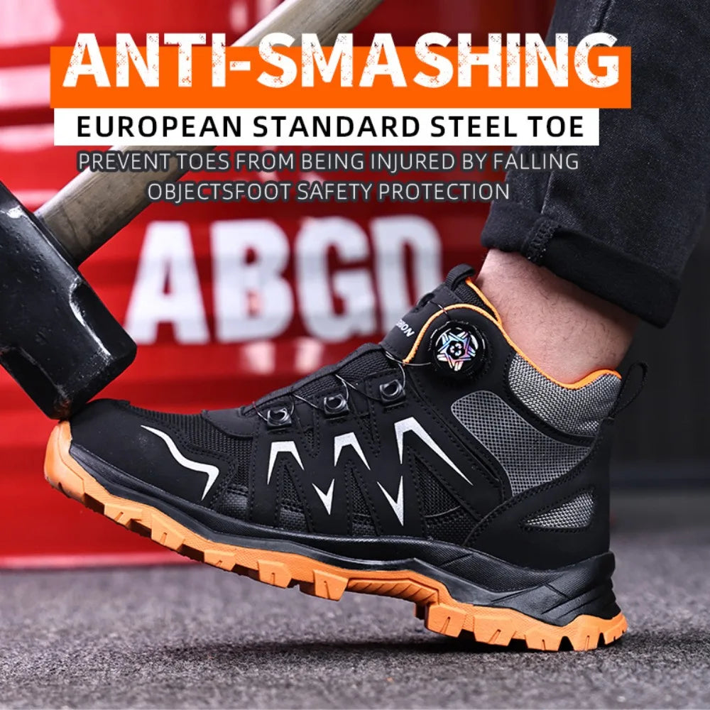 Durable Steel Toe Work Shoes Anti Smashing Piercing with WearResistant Rubber Soles Iron Shavings Resistance for Safety Workwear