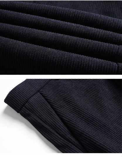 Men's Corduroy Pants Classic Casual Pants Straight Leg Regular Fit Streetwear Commuting with 5 Pockets