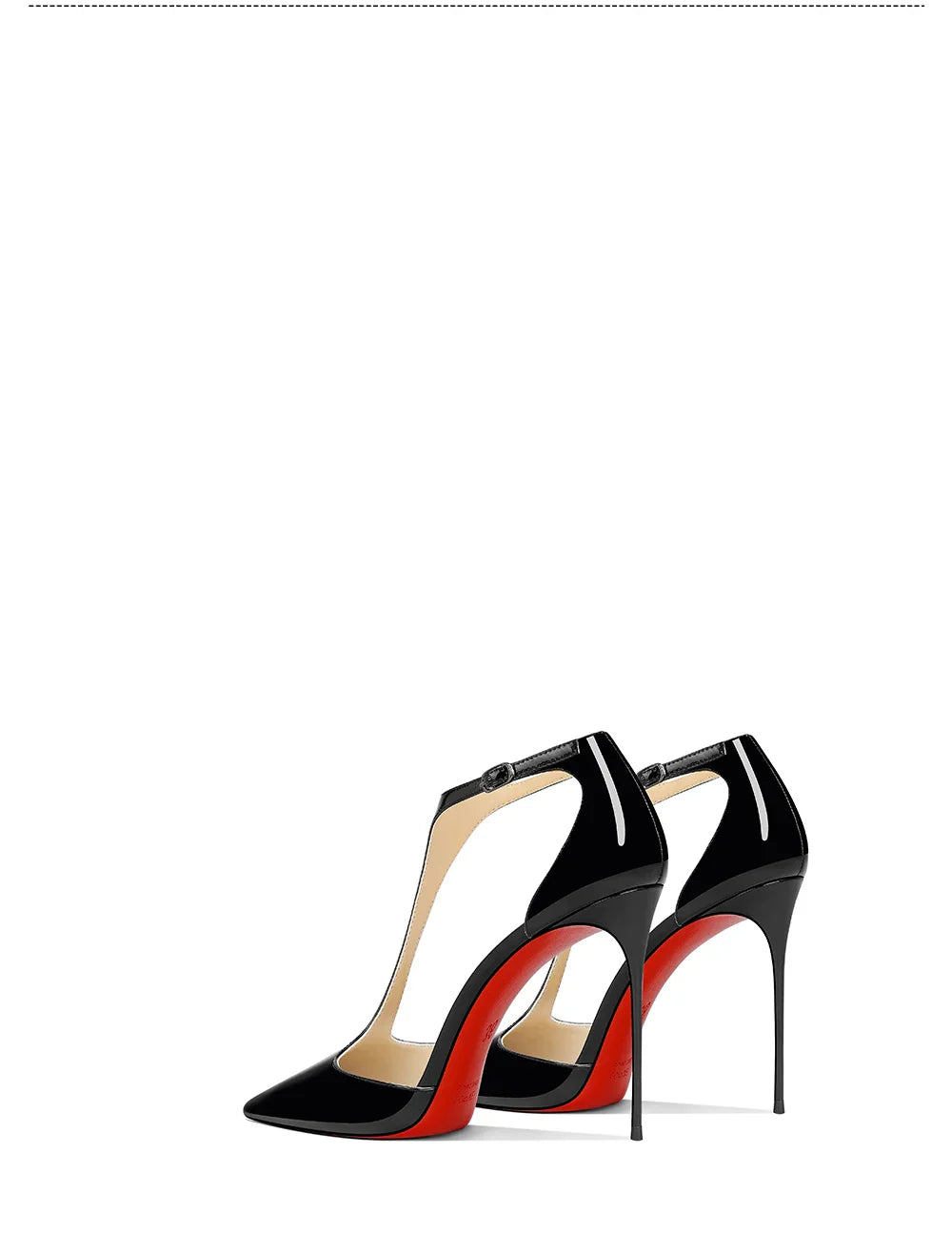 Black patent leather T-belt bag with nightclub sexy 12cm ultra-fine heel pointed party European and American high-heeled sandals