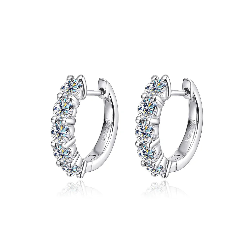 100% Real 3.5mm 0.2ct Moissanite Hoop Earrings for Women S925 Sterling Silver Earring Luxury Designer Wedding Fine Jewelry
